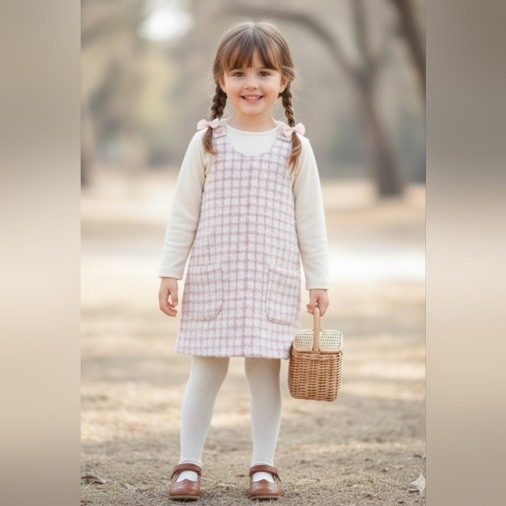 Nicole Miller Pink and White Kids Dress